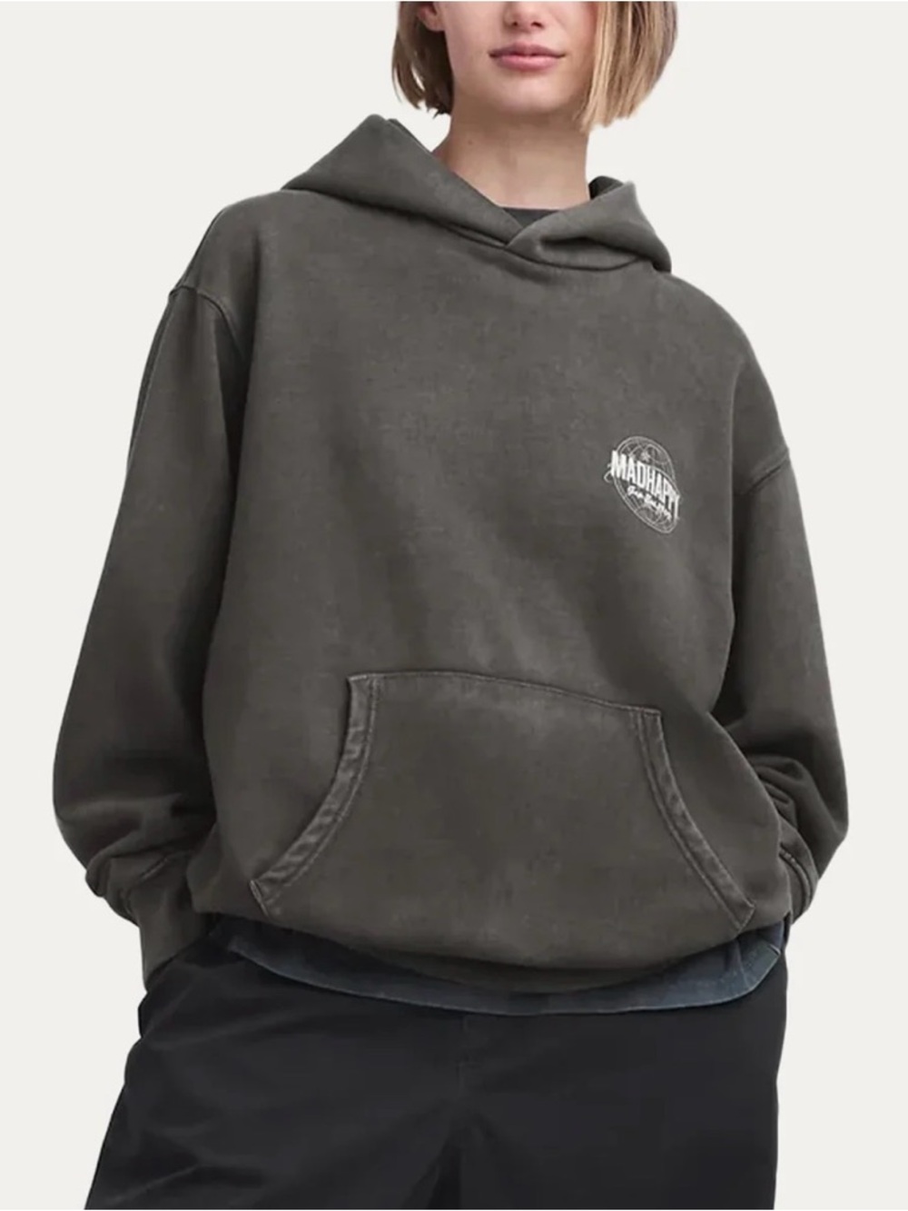 GAP x madhappy Charcoal Green Pullover Hoodie with Chest Logo